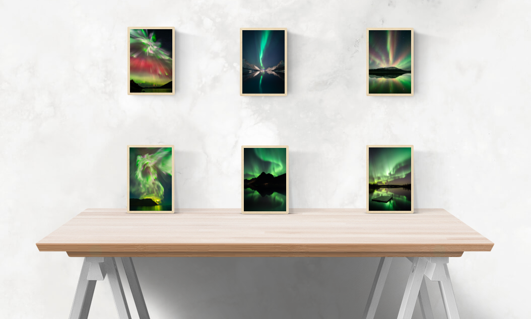 tirages photos cartes postales aurores boréales