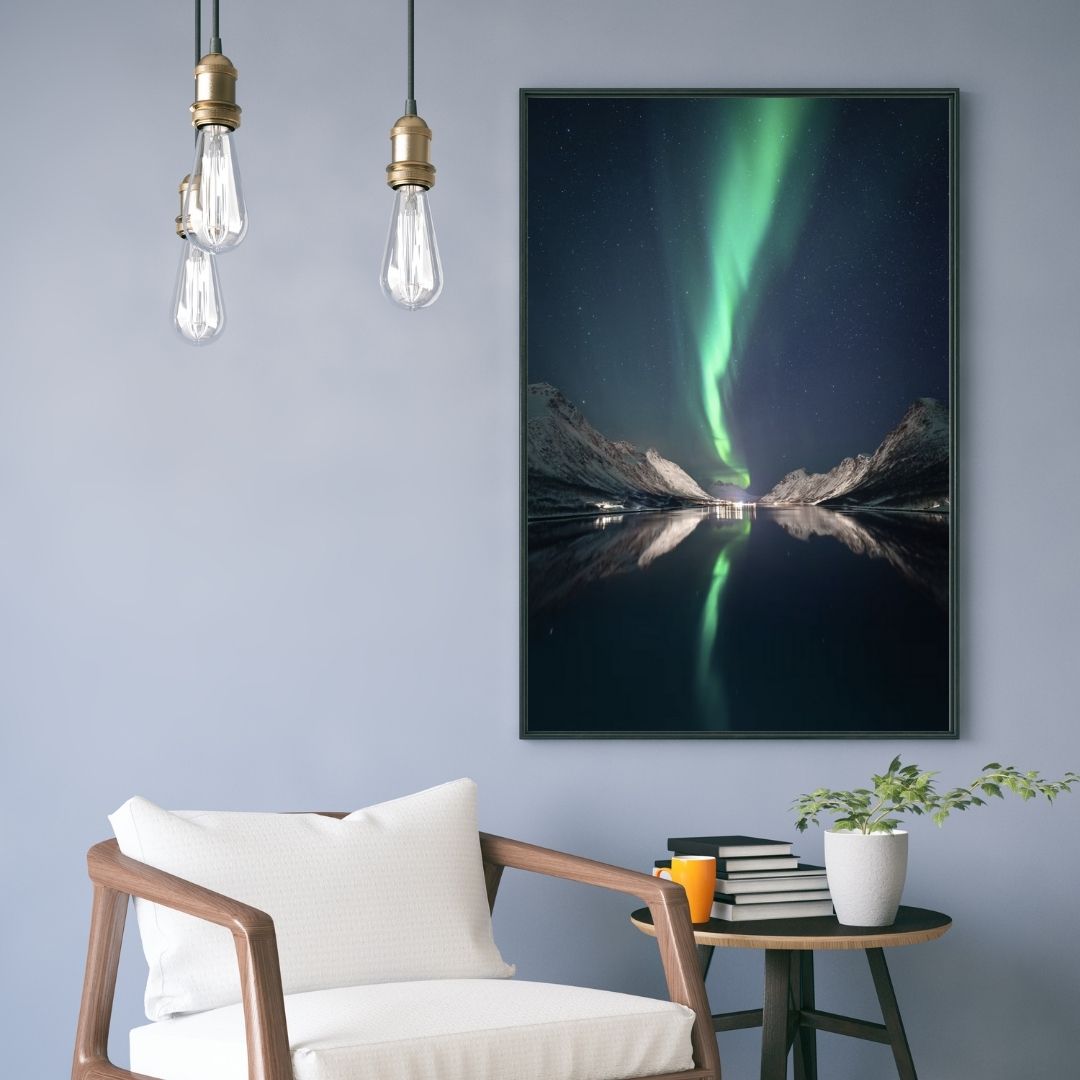 tirage photo aurores boréales gryllefjord norvege